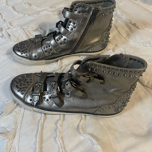 Ash high tops embellished gunmetal gray tennis shoe-Size 8 - Picture 2 of 7